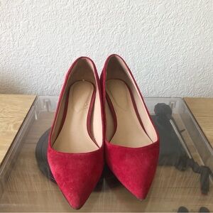 Red Suede Pumps 6.5
